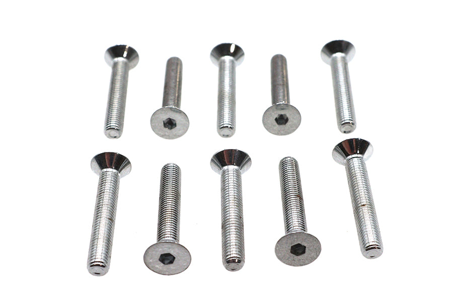 Allen Flat Head Screws Chrome 1/4-28 x 1-1/2
