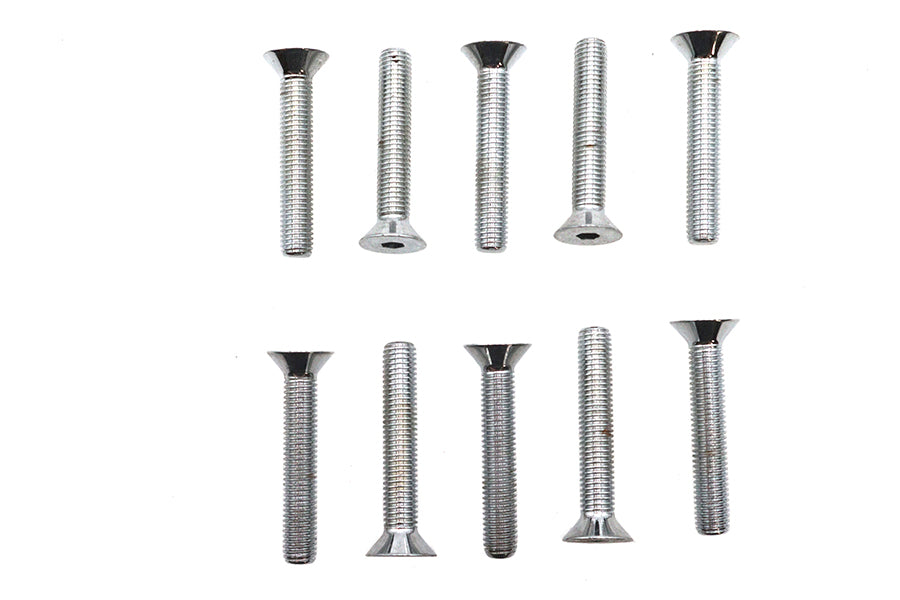 Allen Flat Head Screws Chrome 1/4-28 x 1-1/2
