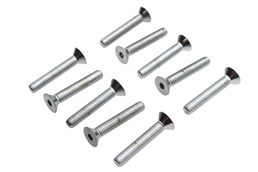 Allen Flat Head Screws Chrome 1/4-28 x 1-1/2