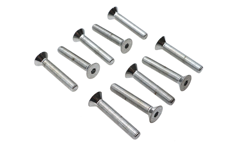 Allen Flat Head Screws Chrome 1/4-28 x 1-1/2