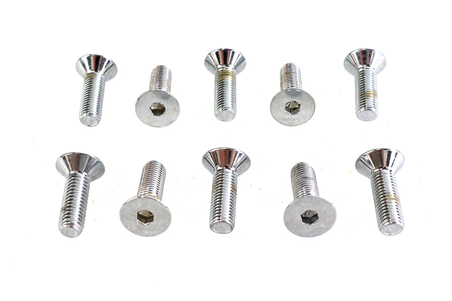Allen Flat Head Screws Chrome 5/16 x 1