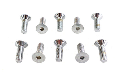 Allen Flat Head Screws Chrome 5/16 x 1
