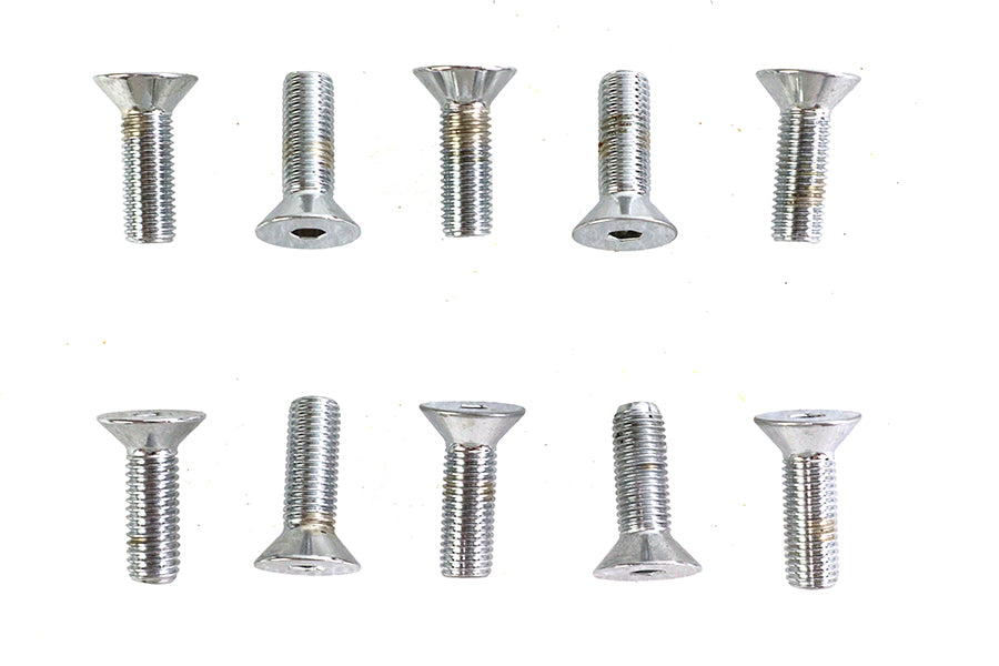 Allen Flat Head Screws Chrome 5/16 x 1
