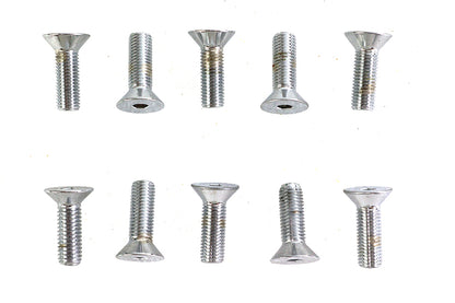 Allen Flat Head Screws Chrome 5/16 x 1