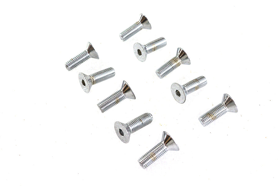 Allen Flat Head Screws Chrome 5/16 x 1