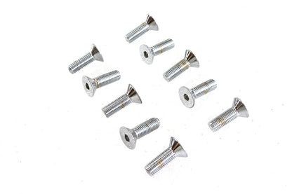 Allen Flat Head Screws Chrome 5/16 x 1