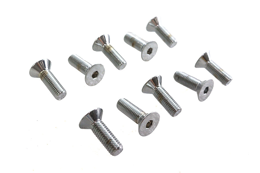 Allen Flat Head Screws Chrome 5/16 x 1