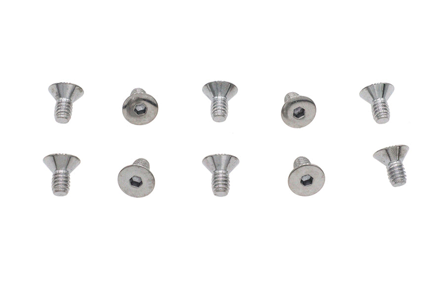 Allen Flat Head Screws Chrome 1/4 x 1/2