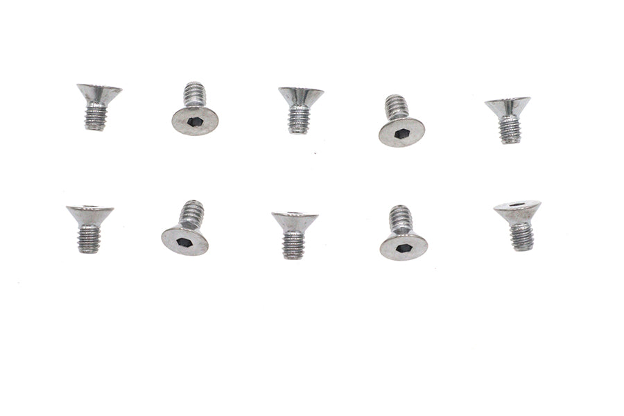 Allen Flat Head Screws Chrome 1/4 x 1/2