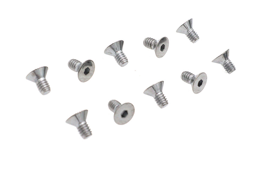 Allen Flat Head Screws Chrome 1/4 x 1/2