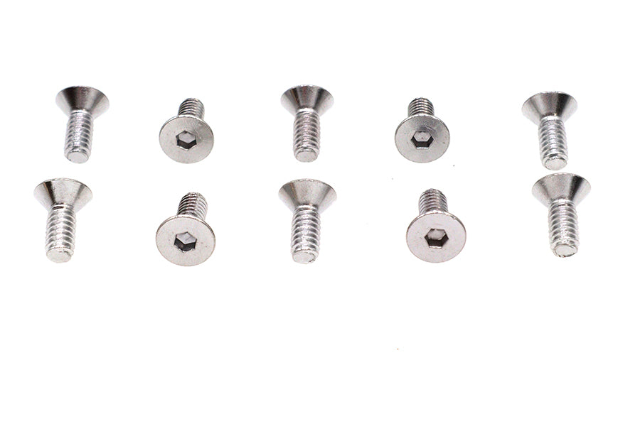 Allen Flat Head Screws Chrome 1/4 x 5/8