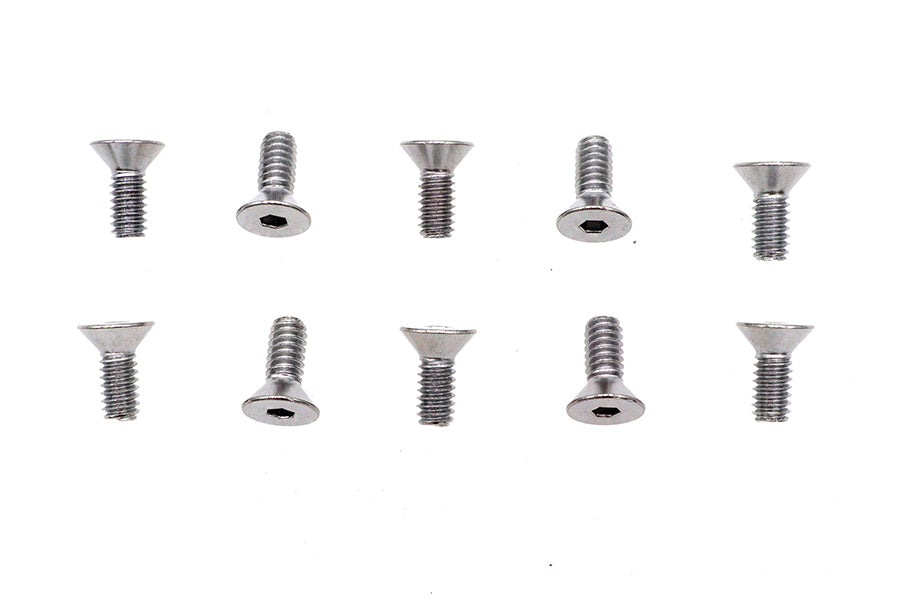 Allen Flat Head Screws Chrome 1/4 x 5/8