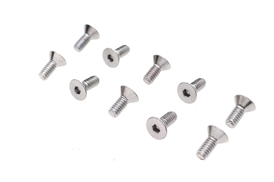 Allen Flat Head Screws Chrome 1/4 x 5/8