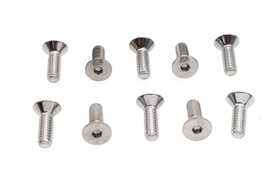 Allen Flat Head Screws Chrome 1/4 x 3/4