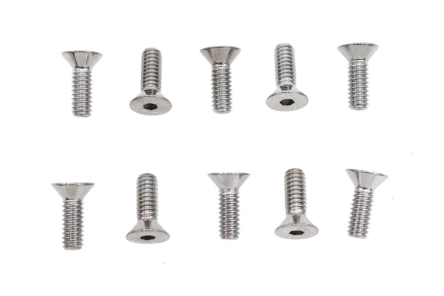 Allen Flat Head Screws Chrome 1/4 x 3/4