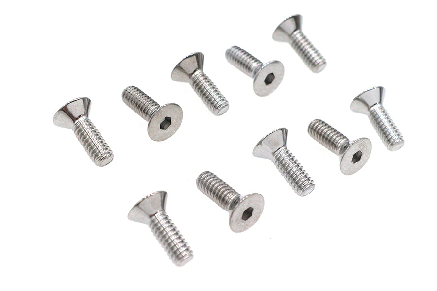 Allen Flat Head Screws Chrome 1/4 x 3/4