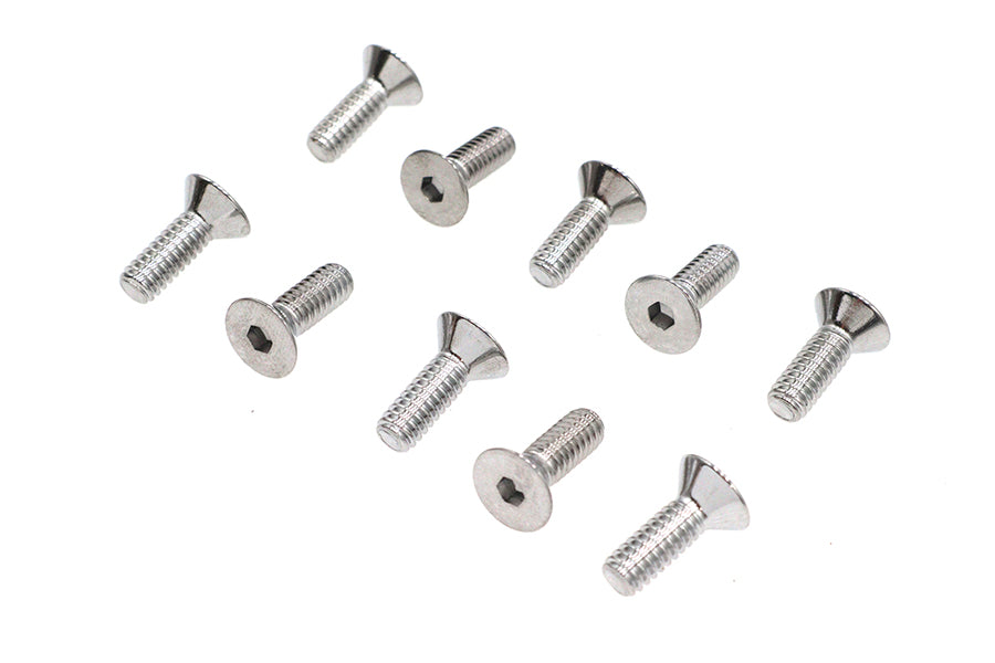 Allen Flat Head Screws Chrome 1/4 x 3/4