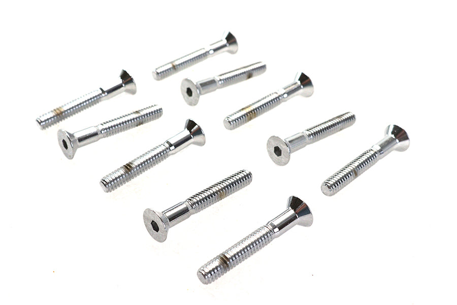 Allen Flat Head Screws Chrome 1/4-20 x 1-3/4