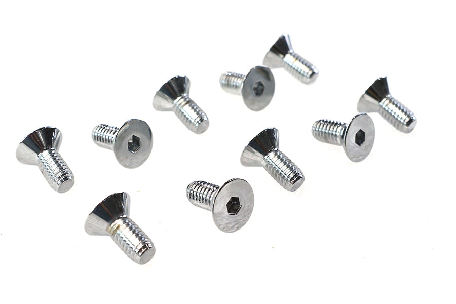 Allen Flat Head Screws Chrome 5/16 x 3/4