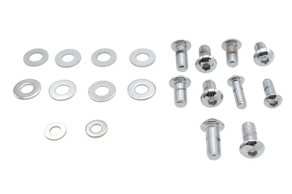 Headlamp Cowl Screw Kit Polished Chrome