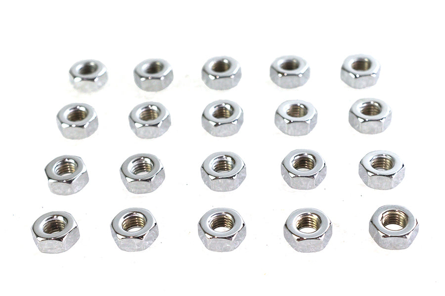 Chrome Hex Nuts 1/4-28
