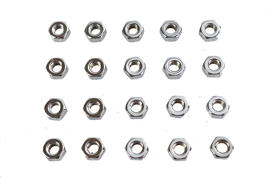 Chrome Hex Nuts 1/4-28