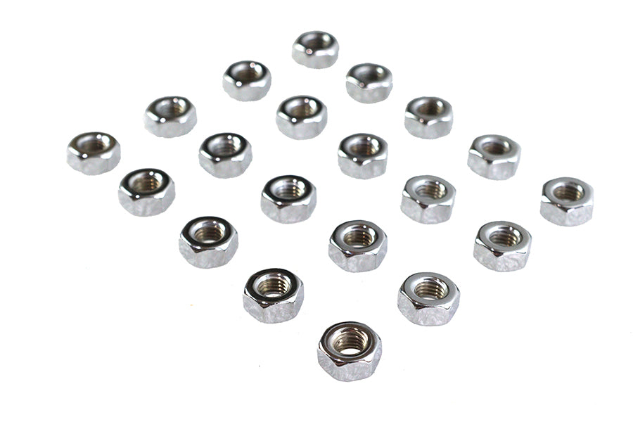 Chrome Hex Nuts 1/4-28