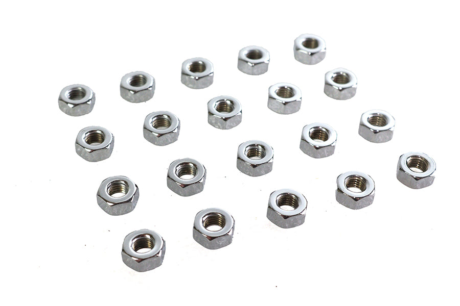 Chrome Hex Nuts 1/4-28