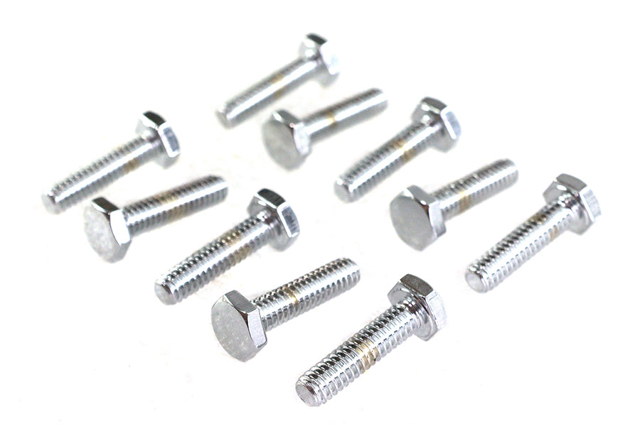 Hex Cap Bolts Chrome  1/4 x 1