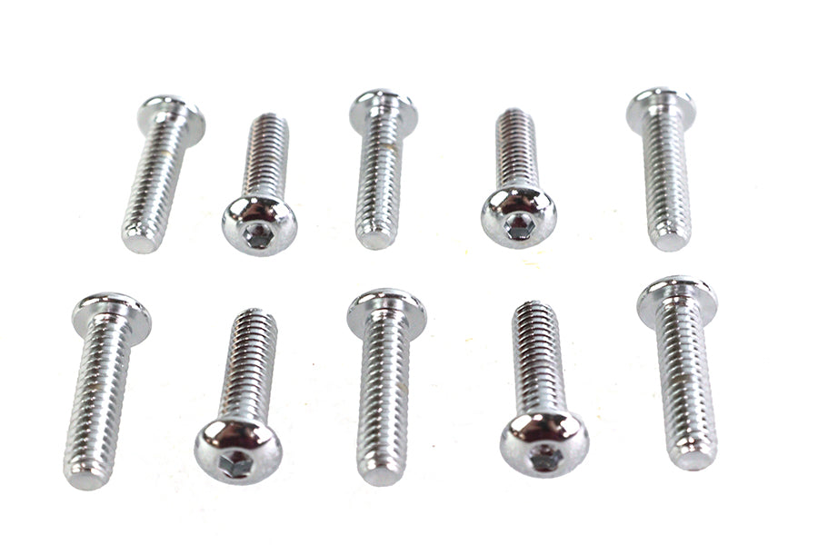 Allen Button Head Screws Chrome 1/4 X 1