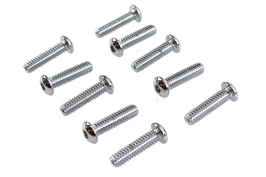 Allen Button Head Screws Chrome 1/4 X 1