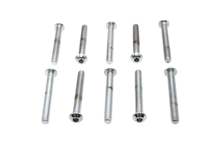 Allen Button Head Screws Chrome 1/4 X 2