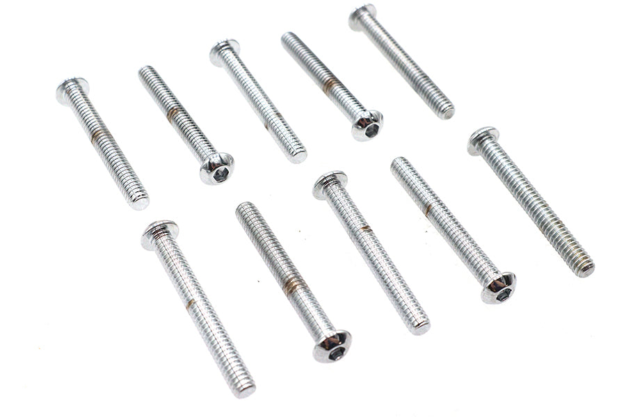 Allen Button Head Screws Chrome 1/4 X 2