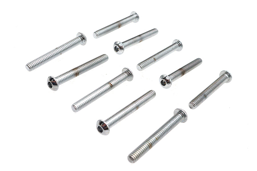 Allen Button Head Screws Chrome 1/4 X 2