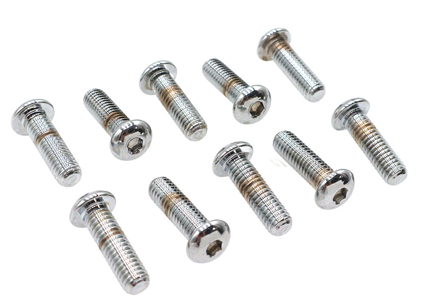 Allen Button Head Screws Chrome 3/8 X 1-1/4