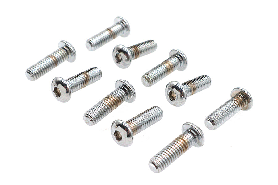 Allen Button Head Screws Chrome 3/8 X 1-1/4