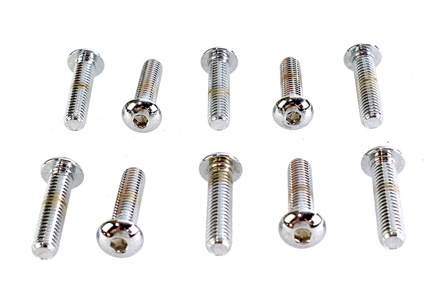 Allen Button Head Screws Chrome 3/8 X 1-1/2