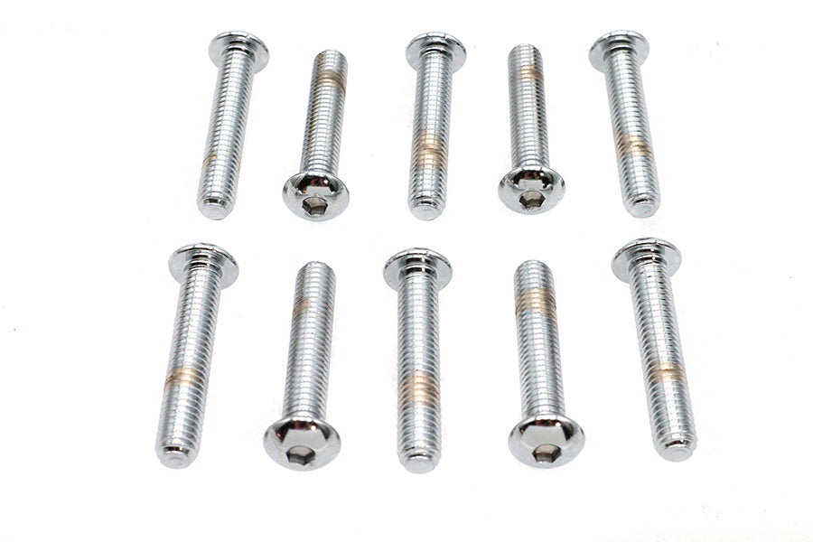 Allen Button Head Screws Chrome 3/8-16 X 2