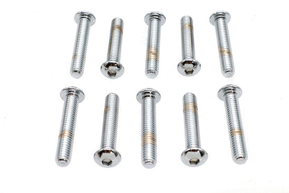 Allen Button Head Screws Chrome 3/8-16 X 2