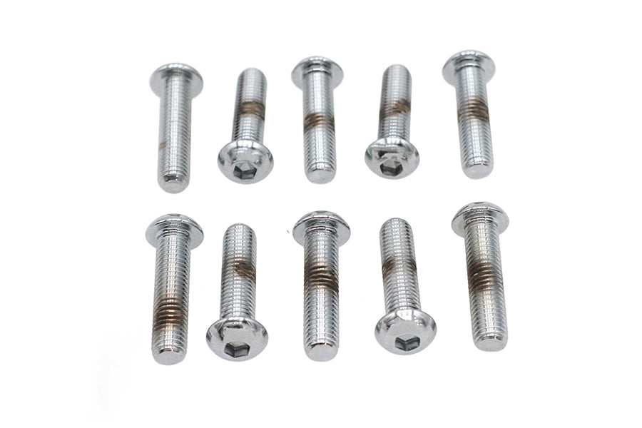 Allen Button Head Screws Chrome 1/4 X 1