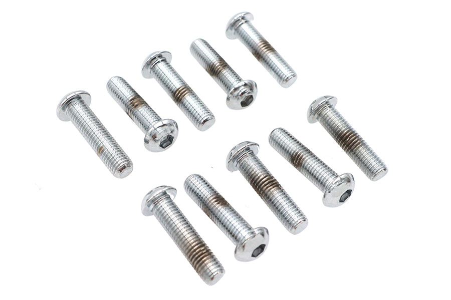 Allen Button Head Screws Chrome 1/4 X 1
