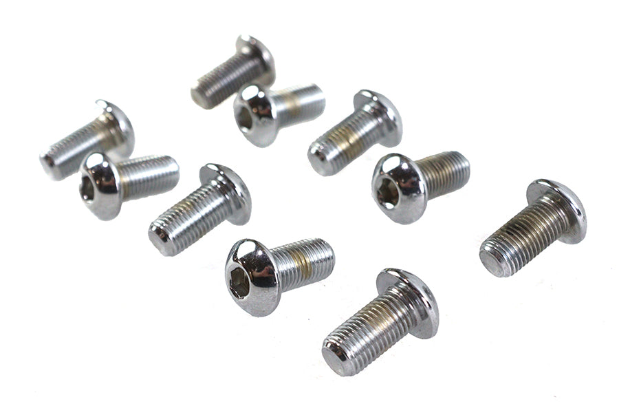 Allen Button Head Screws Chrome 3/8 X 3/4