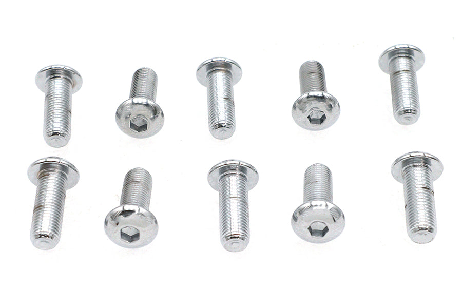 Allen Button Head Screws Chrome 3/8 X 1