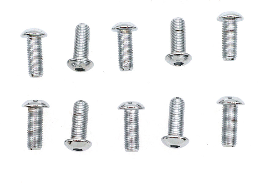 Allen Button Head Screws Chrome 3/8 X 1