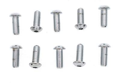 Allen Button Head Screws Chrome 3/8 X 1