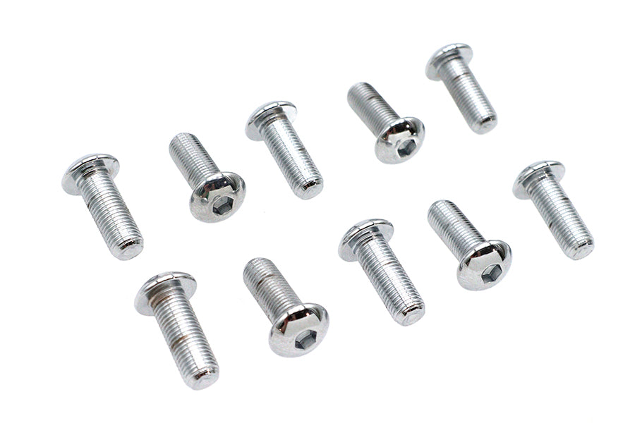 Allen Button Head Screws Chrome 3/8 X 1