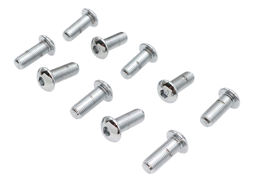 Allen Button Head Screws Chrome 3/8 X 1