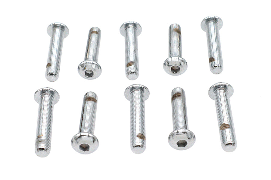 Allen Button Head Screws Chrome 3/8 X 1-3/4