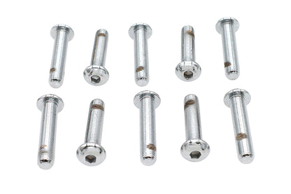 Allen Button Head Screws Chrome 3/8 X 1-3/4