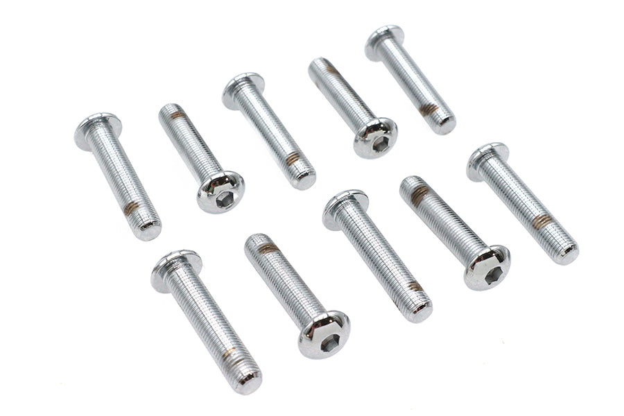 Allen Button Head Screws Chrome 3/8 X 1-3/4